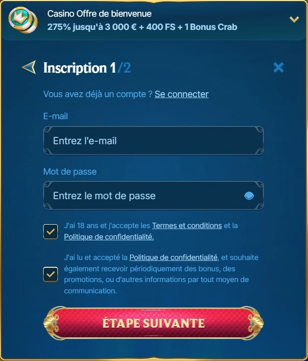 Aquawin casino sinscrire