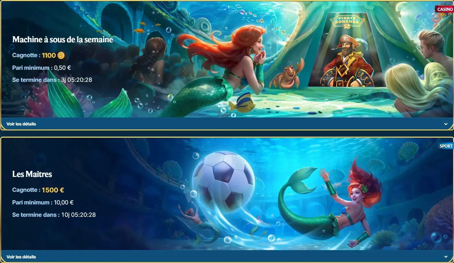 Aquawin casino tournois